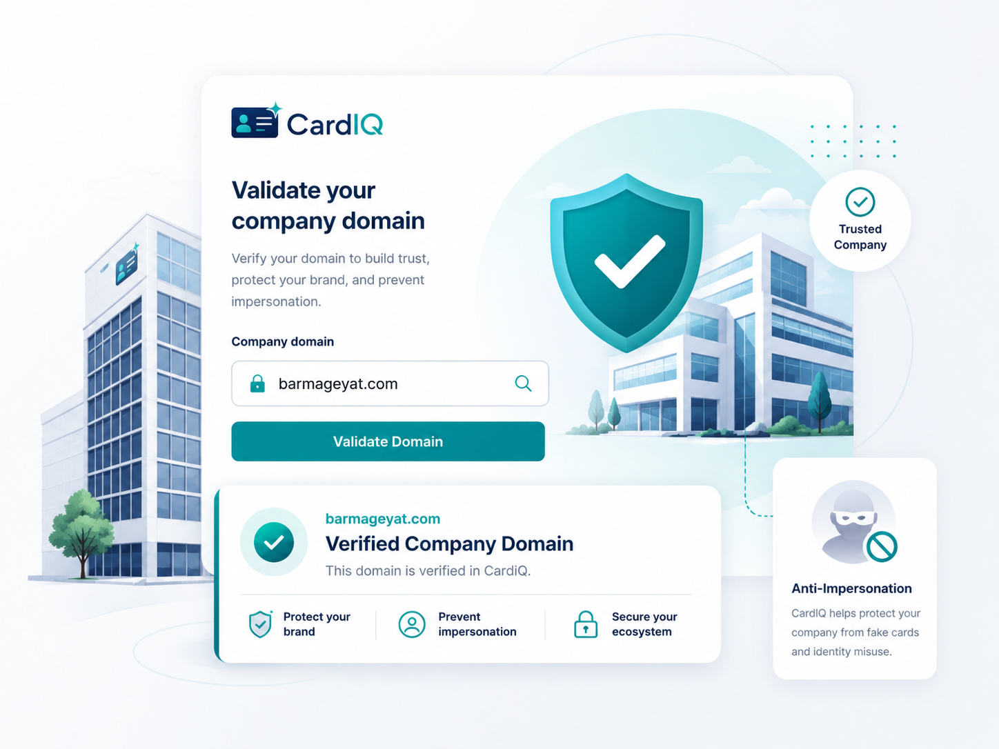 Secure company domain verification